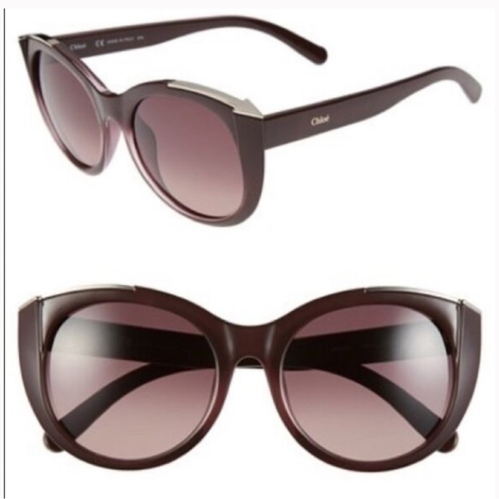 RARE Chloe cateye arrow sunglasses in Bordeaux